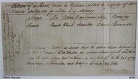 19TH CENTURY RECEIPT DOCUMENT FOR A BLACK BABY