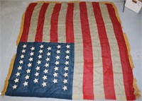 44 STAR AMERICAN FLAG, CA. 1890-1897. UNUSUAL