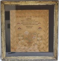 19TH CENTURY, DATED 1838, FRAMED AND GLAZED