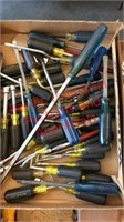 Box of misc screwdrivers and nut drivers