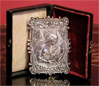 Coin Silver, Art Nouveau Card Case
