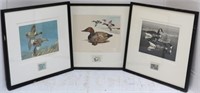 LOT OF THREE SIGNED AND NUMBERED DUCK STAMP