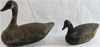 TWO WOODEN DECOYS TO INCLUDE A BRANT BY CHARLES