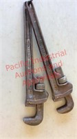 (2) Ridgid pipe wrenches