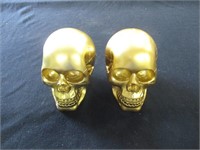 (2)  Plastic Summit Gold Skull Head