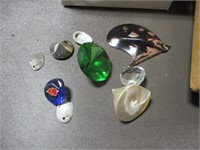 Assorted Glass Diamonds and Shells
