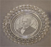 Antique McKinley Bust + Gen. Lee Glass Plate