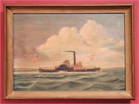 Oil Painting, Steamship Amanda Winants