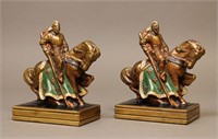 Bronzed Bookends, Knights on Horseback