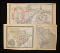 [South Carolina]  Hand-Colored Maps, 19th c.