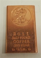 2011 Half Pound Copper .999 Fine USA