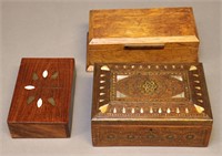 Lot of Decorative Vintage Wooden Boxes