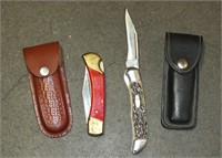 (2) FOLDING KNIVES INCL BONE HANDLED