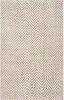 nuLOOM Vania Chevron Jute Rug, 3' x 5', Off White