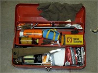 TACKLE BOX W/GUN CLEANING EQUIPMENT