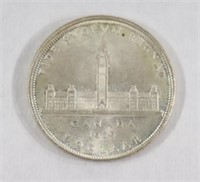 1939 Canadian One Dollar Silver Coin