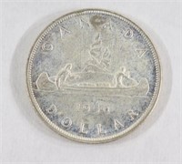 1950 Canadian One Dollar Silver Coin