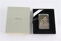 NEW Zippo USA Silverplate Eagle Lighter in Box