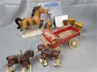 Horse themed items including playing cards,