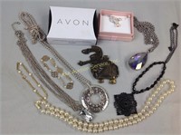 Costume jewelry: necklaces including Avon