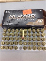 9MM Luger 115 grain FMJ blazer ammunition 50