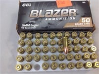 9MM Luger 115 grain FMJ blazer ammunition 50