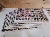 9 sheets of 55 baseball uncut cards 495 in total