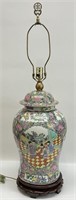 Large Canton Famille Rose Hand Painted Jar Lamp