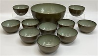 Heath Ceramics Large Serving Bowl & 10 Small Bowls