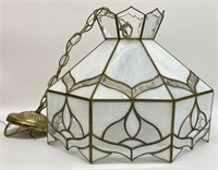 White Tiffany Style Stained Glass Hanging Light