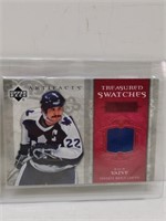 2 game used hockey jersey cards