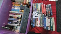VHS tapes a variety most new unopened and a Sony