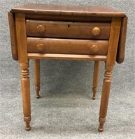 Antique Cherry  Drop Leaf Sewing / Side Table