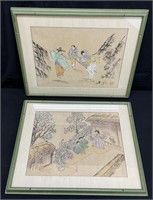Set of 2 Vintage Asian Art Prints