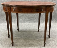 Inlaid Mahogany Federal Style Demilune Flip Top