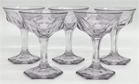 Set of 5 Vintage Amethyst Glasses