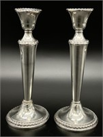 Pair Rogers Weighted Sterling Candle Stick Holders