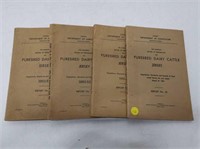4 purebred dairy cattle jersey report books