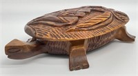 Carved Wood Turtle Box