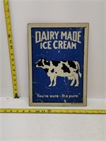 dairy made ice cream tin sign