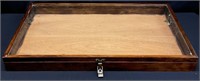 Wooden Shadowbox Case with Hinged Glass Top