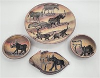 African Carved Soapstone Bowls / Dish