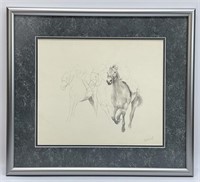 Original Horse Sketch Signed Kohout