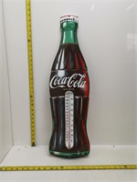 29" coca-cola bottle tin thermometer - large