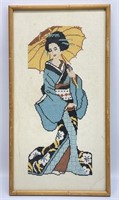 Japanese Geisha Needlepoint Art