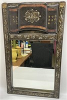 Painted Asian Style Scroll Adorned Mirror