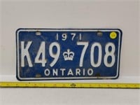 1971 ontario license plate