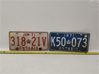 2 1971 ontario license plates