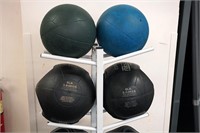 Set of (10) Medicine Balls w/ Rack (5 to 15 lbs.)