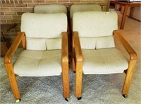 (4) DINING CHAIRS ON CASTERS 24"W X 18"D X...